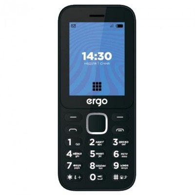 Купить ᐈ Кривой Рог ᐈ Низкая цена ᐈ Мобильный телефон Ergo E241 Dual Sim Black; 2.4" (320х240) TFT / кнопочный моноблок / Spread