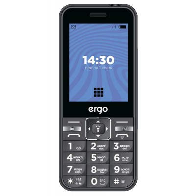 Купить ᐈ Кривой Рог ᐈ Низкая цена ᐈ Мобильный телефон Ergo E281 Dual Sim Black; 2.8" (320х240) TFT / кнопочный моноблок / Spread