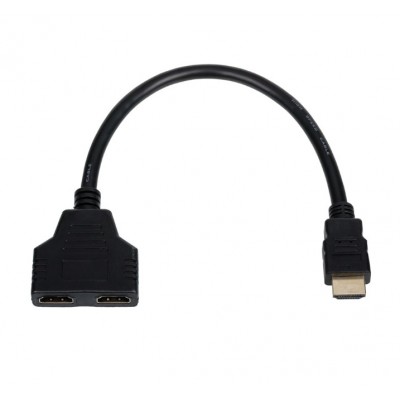 Купить ᐈ Кривой Рог ᐈ Низкая цена ᐈ Кабель-разветвитель Atcom HDMI - 2хHDMI (M/F), 0.1 м, Black (10901)