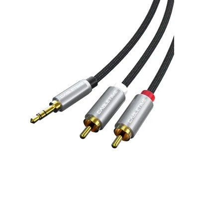 Купить ᐈ Кривой Рог ᐈ Низкая цена ᐈ Кабель Cabletime 3.5 мм - 2xRCA (M/M), 1.8 м, Black (CF13K)