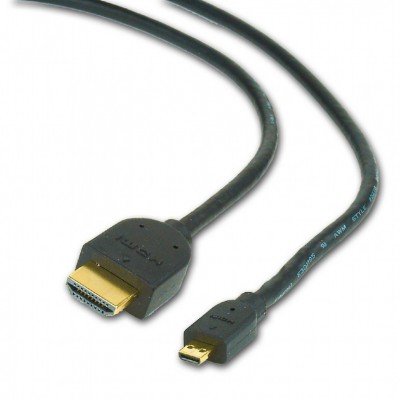 Купить ᐈ Кривой Рог ᐈ Низкая цена ᐈ Кабель Gembird HDMI - micro-HDMI V 2.0 (M/M), 3 м, черный (CC-HDMID-10) пакет