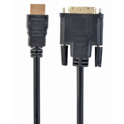 Купить ᐈ Кривой Рог ᐈ Низкая цена ᐈ Кабель Cablexpert HDMI - DVI (M/M), 0.5 м, Black (CC-HDMI-DVI-0.5M)