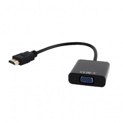 Купить ᐈ Кривой Рог ᐈ Низкая цена ᐈ Адаптер Cablexpert HDMI - VGA V 1.4 (M/F), 0.15 м, Black (A-HDMI-VGA-03)