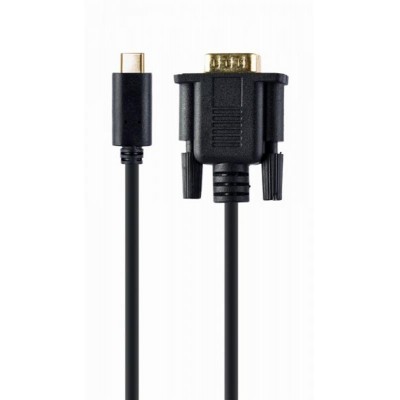 Купить ᐈ Кривой Рог ᐈ Низкая цена ᐈ Кабель Cablexpert USB Type-C - VGA (M/M), 2 м, черный (A-CM-VGAM-01)