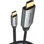 Купить ᐈ Кривой Рог ᐈ Низкая цена ᐈ Кабель Vention HDMI - USB Type-C (M/M), V 2.0, 1.5 м, черный/серый (CRBBG)