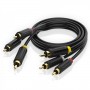 Купить ᐈ Кривой Рог ᐈ Низкая цена ᐈ Кабель Vention 3xRCA - 3xRCA (M/M), 1.5 м, Black (BCABG)