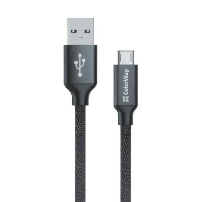 Купить ᐈ Кривой Рог ᐈ Низкая цена ᐈ Кабель ColorWay USB - micro USB (M/M), 2.4 А, 2 м, Black (CW-CBUM009-BK)