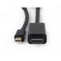 Купить ᐈ Кривой Рог ᐈ Низкая цена ᐈ Кабель Cablexpert mini Displayport - HDMI V 1.2 (М/М), 1.8 м, черный (CC-mDP-HDMI-6) пакет