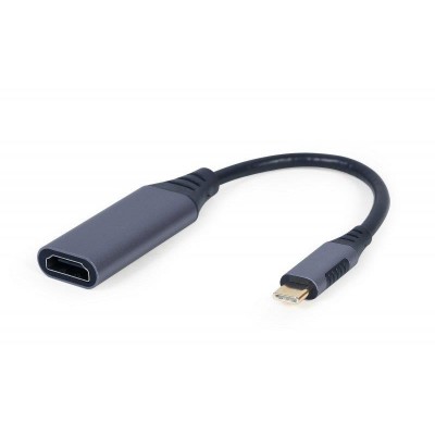 Купить ᐈ Кривой Рог ᐈ Низкая цена ᐈ Адаптер Cablexpert HDMI - USB Type-C (F/M), 0.15 м, Black (A-USB3C-HDMI-01)