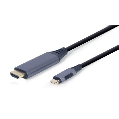 Купить ᐈ Кривой Рог ᐈ Низкая цена ᐈ Кабель Cablexpert HDMI - USB Type-C (M/M), 1.8 м, Black (CC-USB3C-HDMI-01-6)