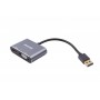 Купить ᐈ Кривой Рог ᐈ Низкая цена ᐈ Адаптер-переходник Maxxter USB - HDMI+VGA (M/F), Grey (V-AM-HDMI-VGA)