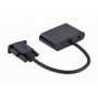 Купить ᐈ Кривой Рог ᐈ Низкая цена ᐈ Адаптер Cablexpert VGA - HDMI+VGA (M/F), 0.15 м, Black (A-VGA-HDMI-02)