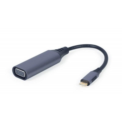 Купить ᐈ Кривой Рог ᐈ Низкая цена ᐈ Адаптер Cablexpert VGA - USB Type-C (F/M), 0.15 м, Black (A-USB3C-VGA-01)