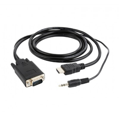 Купить ᐈ Кривой Рог ᐈ Низкая цена ᐈ Кабель Cablexpert HDMI - VGA, (M/F), 5 м, Black (A-HDMI-VGA-03-5M)