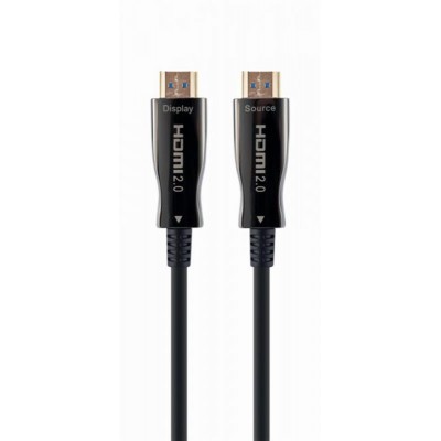 Купить ᐈ Кривой Рог ᐈ Низкая цена ᐈ Кабель Cablexpert HDMI - HDMI V 2.0 (M/M), 10 м, черный (CCBP-HDMI-AOC-10M-02) коробка