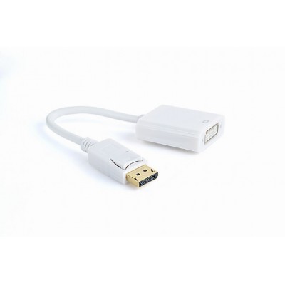 Купить ᐈ Кривой Рог ᐈ Низкая цена ᐈ Адаптер Cablexpert DisplayPort - DVI (M/F), 0.1 м, белый (A-DPM-DVIF-002-W) пакет