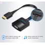 Купить ᐈ Кривой Рог ᐈ Низкая цена ᐈ Адаптер Vention Flat HDMI - VGA (M/F), со звуком и питанием, 0.15 м, черный (ACKBB)