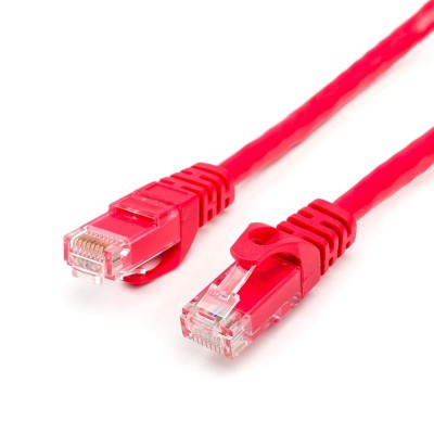 Купить ᐈ Кривой Рог ᐈ Низкая цена ᐈ Патч-корд UTP Atcom RJ45, Cat.6, медь, 0.5 м, красный