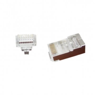 Купить ᐈ Кривой Рог ᐈ Низкая цена ᐈ Коннектор RJ 45 Cablexpert (LC-PTF-01/50) экранированный, с золоченными контактами, 50 шт/уп