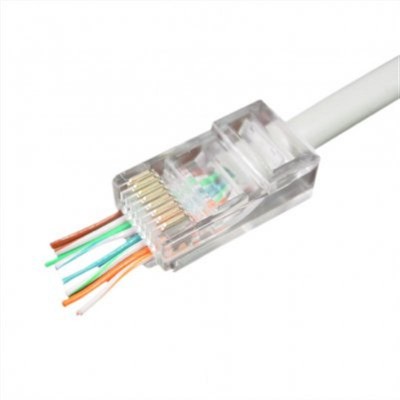 Купить ᐈ Кривой Рог ᐈ Низкая цена ᐈ Коннектор RJ 45 Cablexpert (LC-PTU-01/50) со сквозными отверстиями (50 шт/уп)