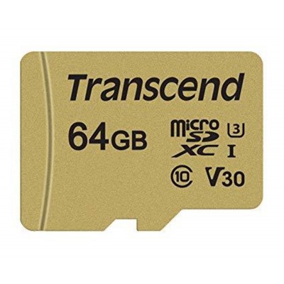 Купить ᐈ Кривой Рог ᐈ Низкая цена ᐈ Карта памяти MicroSDXC 64GB UHS-I/U3 Class 10 Transcend 500S + SD-adapter (TS64GUSD500S)