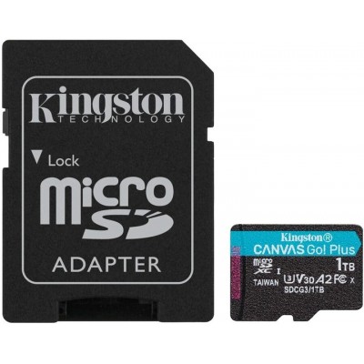 Купить ᐈ Кривой Рог ᐈ Низкая цена ᐈ Карта памяти MicroSDXC 1TB UHS-I/U3 Class 10 Kingston Canvas Go! Plus R170/W90MB/s + SD-адап