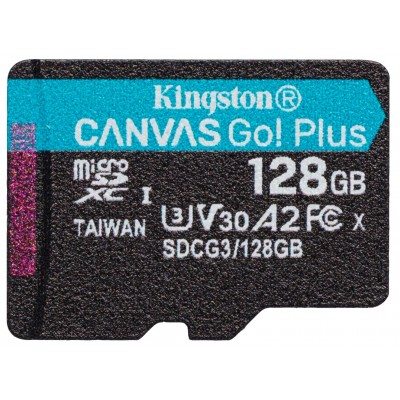 Купить ᐈ Кривой Рог ᐈ Низкая цена ᐈ Карта памяти MicroSDXC 128GB UHS-I/U3 Class 10 Kingston Canvas Go! Plus R170/W90MB/s (SDCG3