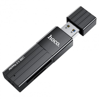 Купить ᐈ Кривой Рог ᐈ Низкая цена ᐈ Кардридер USB3.0 Hoco HB20 Black (HB20U3)