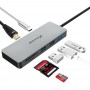 Купить ᐈ Кривой Рог ᐈ Низкая цена ᐈ Концентратор USB 3.1 Type-C Grand-X PD Сharging HDMI/3хUSB/Type-C/OTG/CR (SG-512)