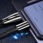 Купить ᐈ Кривой Рог ᐈ Низкая цена ᐈ Кабель ColorWay USB - Lightning (M/M), 2.4 А, Zinc Alloy + Led, 1 м, Black (CW-CBUL035-BK)