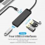 Купить ᐈ Кривой Рог ᐈ Низкая цена ᐈ Концентратор Vention 4-Port с micro USB питанием 0.15M Black (TGKBB)