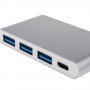 Купить ᐈ Кривой Рог ᐈ Низкая цена ᐈ Концентратор USB Type-C Atcom 3хUSB3.0, USB Type-C, 0.1м, металл Silver (12808)