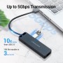 Купить ᐈ Кривой Рог ᐈ Низкая цена ᐈ Концентратор Vention 4-Port с micro USB питанием 0.15M Black (CHLBB)