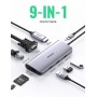 Купить ᐈ Кривой Рог ᐈ Низкая цена ᐈ Концентратор USB Type-C Ugreen CM179 3xUSB 3.0 + HDMI + VGA + RJ45 1000M Ethernet + Cardread