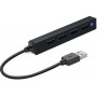 Купить ᐈ Кривой Рог ᐈ Низкая цена ᐈ Концентратор USB2.0 SpeedLink Snappy Slim Black (SL-140000-BK) 4хUSB2.0