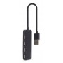 Купить ᐈ Кривой Рог ᐈ Низкая цена ᐈ Концентратор USB Gembird 4хUSB2.0, пластик, Black (UHB-U2P4-06)