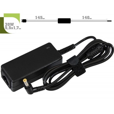 Купить ᐈ Кривой Рог ᐈ Низкая цена ᐈ Блок питания 1StCharger для ноутбука Dell 19V 30W 1.58A 5.5х1.7мм + каб.пит. (AC1STDE30WC)