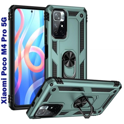 Купить ᐈ Кривой Рог ᐈ Низкая цена ᐈ Чeхол-накладка BeCover Military для Xiaomi Poco M4 Pro 5G Dark Green (707123)