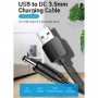 Купить ᐈ Кривой Рог ᐈ Низкая цена ᐈ Кабель Vention USB - DC 3.5 мм (M/M), 1.5 м, Black (CEXBG)