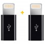 Купить ᐈ Кривой Рог ᐈ Низкая цена ᐈ Адаптер XoKo AC-030 micro USB - Lightning (F/M), 2шт., Black (XK-AC030-BK2)