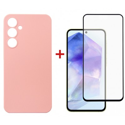 Купить ᐈ Кривой Рог ᐈ Низкая цена ᐈ Чeхол-накладка Dengos для Samsung Galaxy A55 SM-A556 Pink (DG-KM-92) + защитное стекло