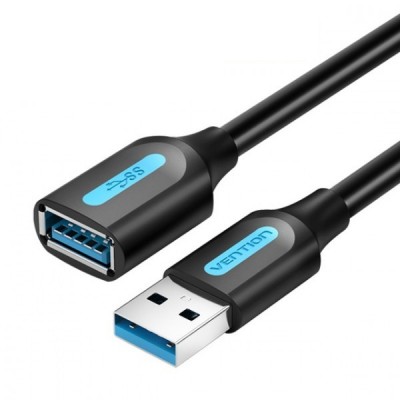 Купить ᐈ Кривой Рог ᐈ Низкая цена ᐈ Удлинитель Vention USB - USB V 3.0 (M/F), 1 м, Black (CBHBF)