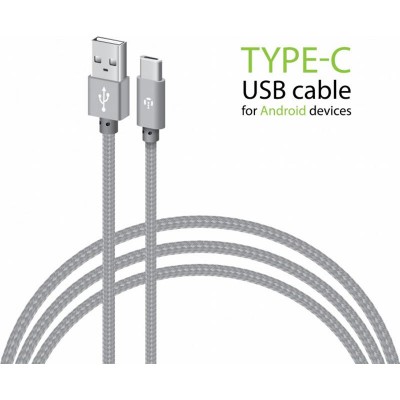 Купить ᐈ Кривой Рог ᐈ Низкая цена ᐈ Кабель Intaleo CBGNYT1 USB - USB Type-C (M/M), 1 м, Grey (1283126489136)