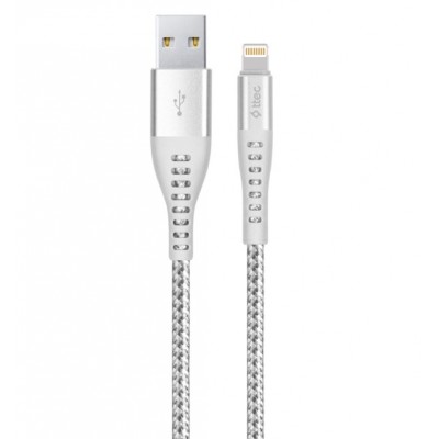 Купить ᐈ Кривой Рог ᐈ Низкая цена ᐈ Кабель Ttec USB - Lightning (M/M), ExtremeCable, 1.5 м, Silver (2DKX01LG)