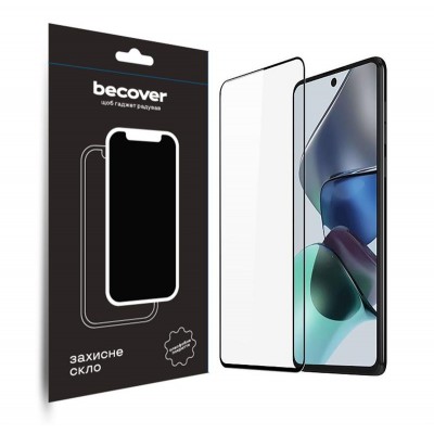 Купить ᐈ Кривой Рог ᐈ Низкая цена ᐈ Защитное стекло BeCover для Motorola Moto G13/G23/G53 Black (708844)