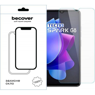 Купить ᐈ Кривой Рог ᐈ Низкая цена ᐈ Защитное стекло BeCover для Tecno Spark Go 2023 (BF7) Crystal Clear Glass 3D (709263)