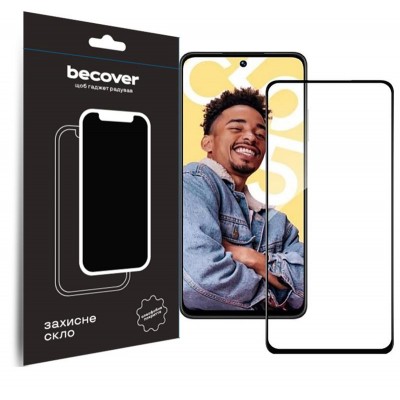 Купить ᐈ Кривой Рог ᐈ Низкая цена ᐈ Защитное стекло BeCover для Realme C55 Black (709765)