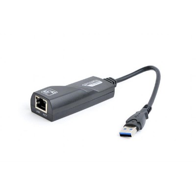 Купить ᐈ Кривой Рог ᐈ Низкая цена ᐈ Сетевой адаптер Gembird (NIC-U3-02) USB - Gigabit Ethernet, черный