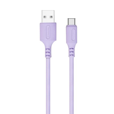 Купить ᐈ Кривой Рог ᐈ Низкая цена ᐈ Кабель ColorWay USB - USB Type-C (M/M), soft silicone, 2.4 А, 1 м, Purple (CW-CBUC044-PU)