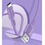 Купить ᐈ Кривой Рог ᐈ Низкая цена ᐈ Кабель ColorWay USB - USB Type-C (M/M), soft silicone, 2.4 А, 1 м, Purple (CW-CBUC044-PU)